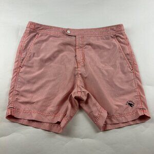 Ted Baker Men's Orange Striped Swim Shorts 3 Medium